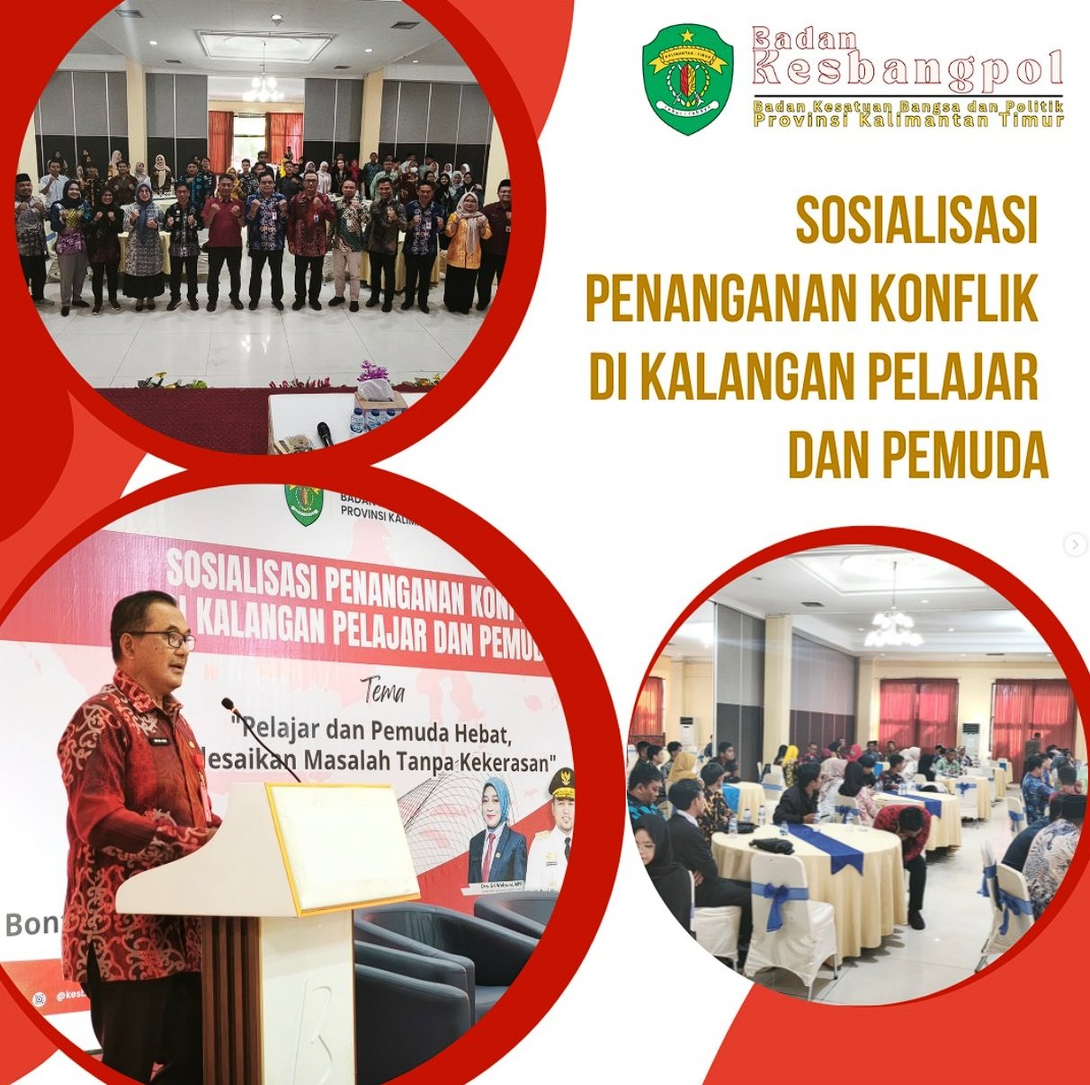 PEMPROV KALTIM GELAR SOSIALISASI PENANGANAN KONFLIK SOSIAL DI KALANGAN PELAJAR DAN PEMUDA KOTA BONTANG