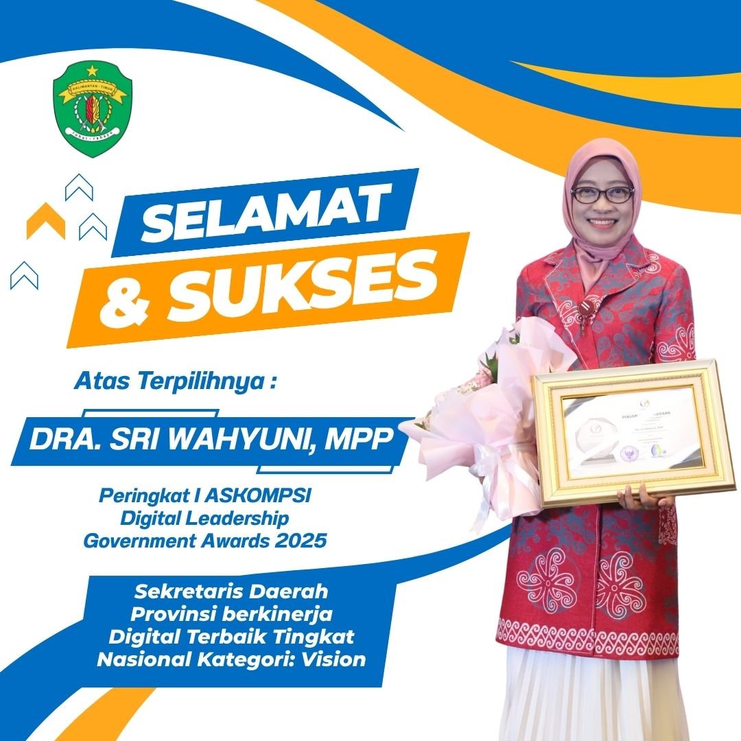 Peringkat I ASKOMPSI Digital Leadership Government Awards 2025 sebagai Sekretaris Daerah Berkinerja Digital Terbaik Tingkat Nasional pada kategori Vision
