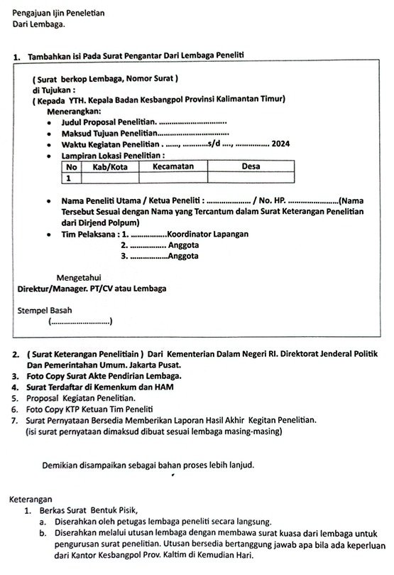 Permohonan Penelitian